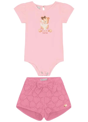 Trick Nick - Conjunto Infantil Body com Shorts Rosa - TRICK NICK