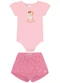 Trick Nick - Conjunto Infantil Body com Shorts Bege - variação: Rosa