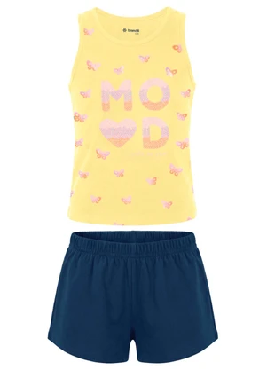 Brandili - Conjunto Infantil Borboletas Amarelo - BRANDILI