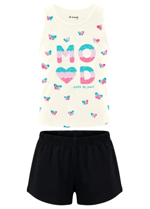 Brandili - Conjunto Infantil Borboletas Bege - BRANDILI