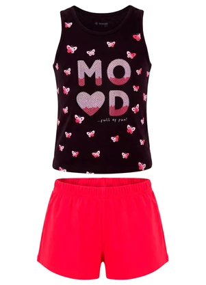 Brandili - Conjunto Infantil Borboletas Preto - BRANDILI