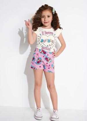 Conjunto Infantil (Branco/Rosa) Rovitex