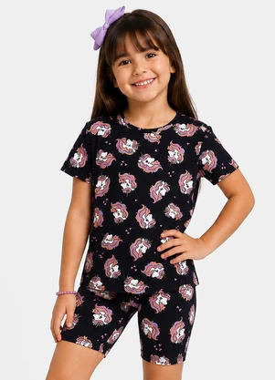 Secret Glam - Conjunto Infantil Camisa com Ciclista Azul - SECRET GLAM