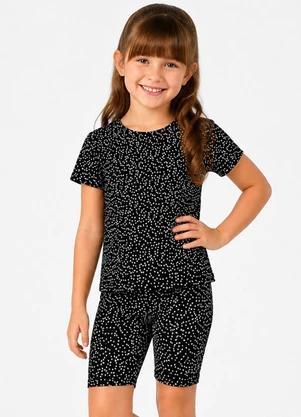 Secret Glam - Conjunto Infantil Camisa com Ciclista Preto - SECRET GLAM