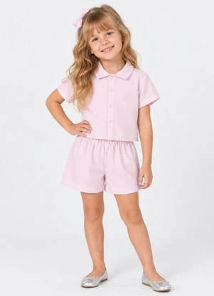 Trick Nick - Conjunto Infantil Camisa e Short Rosa - TRICK NICK