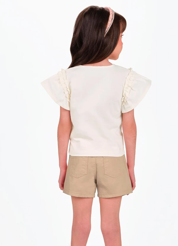 Trick Nick - Conjunto Infantil Camiseta com Shorts Bege 2