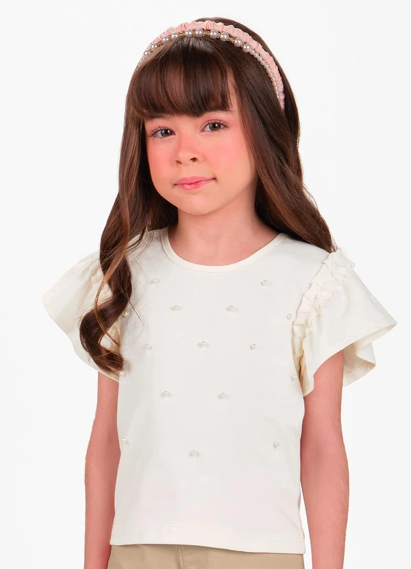 Trick Nick - Conjunto Infantil Camiseta com Shorts Bege 4