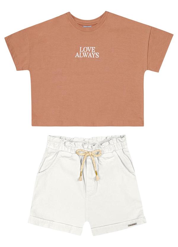 Colorittá - Conjunto Infantil  Casual Love Colorittá Marrom
