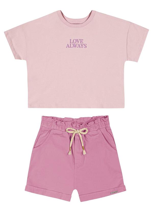 Colorittá - Conjunto Infantil  Casual Love Colorittá Rosa