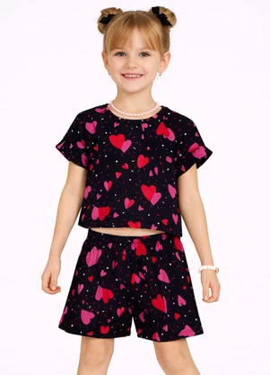 Select - Conjunto Infantil com Babado Preto - SELECT