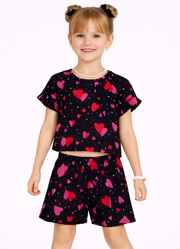 Select - Conjunto Infantil com Babado Preto