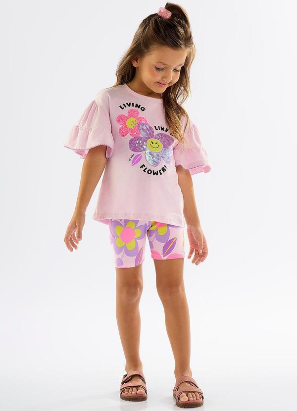Up Baby - Conjunto Infantil com Bata e Bermuda Roxo