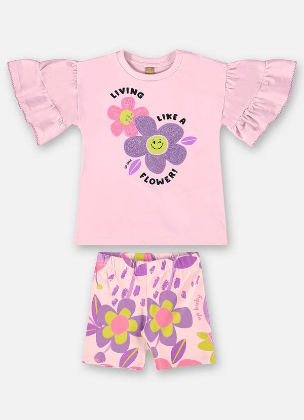 Up Baby - Conjunto Infantil com Bata e Bermuda Roxo 2