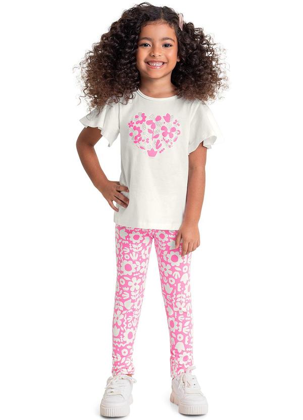 Quimby - Conjunto Infantil com Bata e Legging Bege