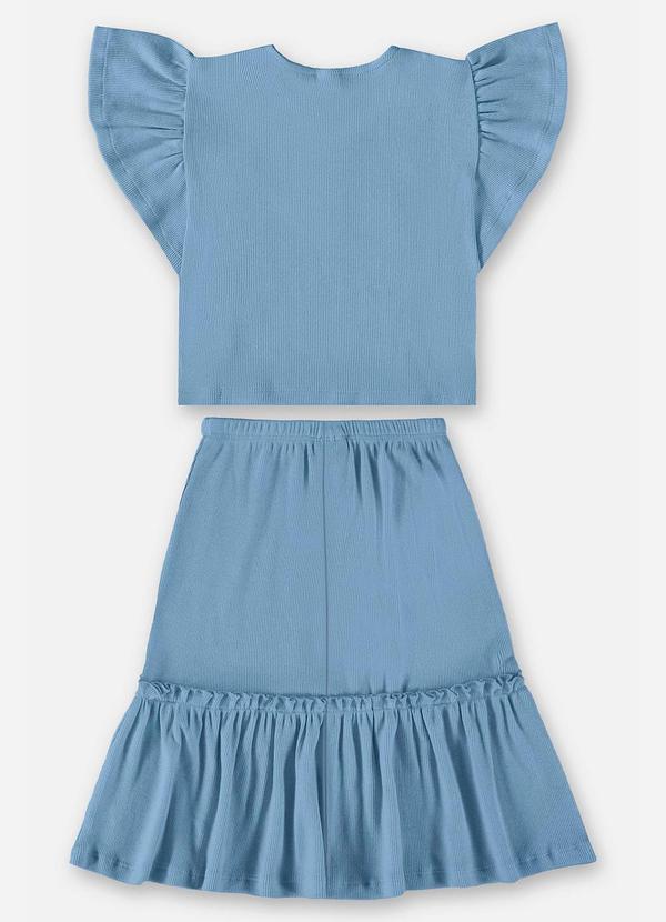 Up Baby - Conjunto Infantil com Bata e Saia Azul 2