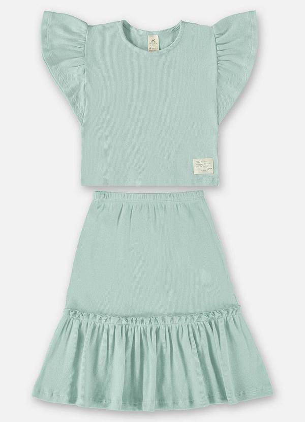 Up Baby - Conjunto Infantil com Bata e Saia Verde 1