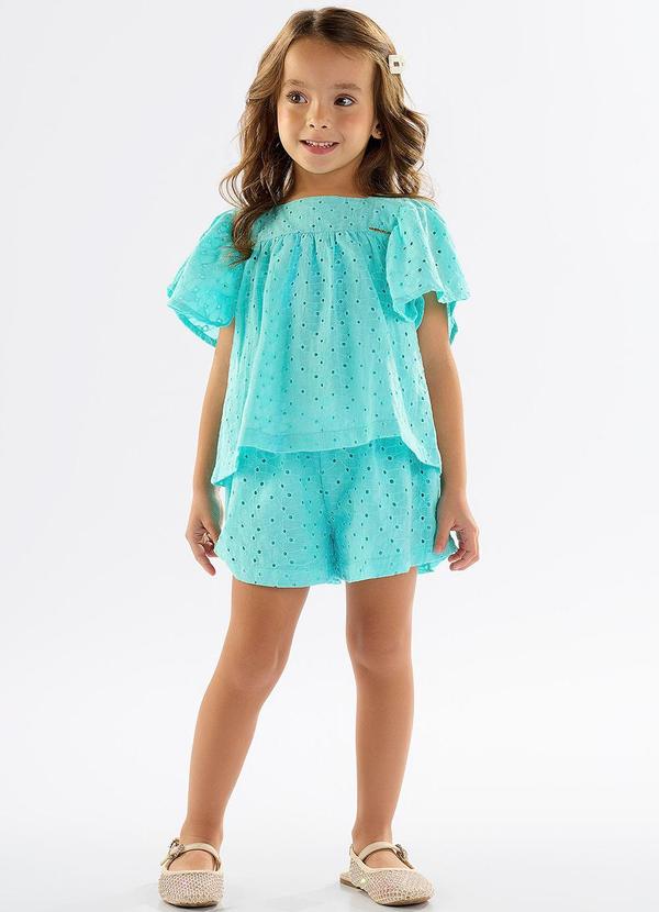 Up Baby - Conjunto Infantil com Bata e Short Azul