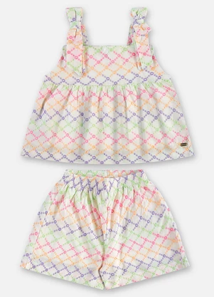 Up Baby - Conjunto Infantil com Bata e Short Bege - UP BABY