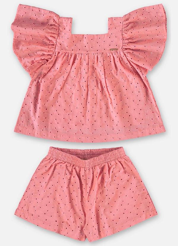 Up Baby - Conjunto Infantil com Bata e Short Rosa 2