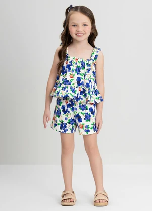 Conjunto Infantil com Bata e Short Up Baby Azul - UP BABY