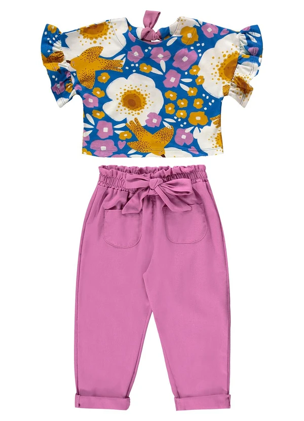 Três e Já - Conjunto Infantil com Blusa e Calça Azul 3