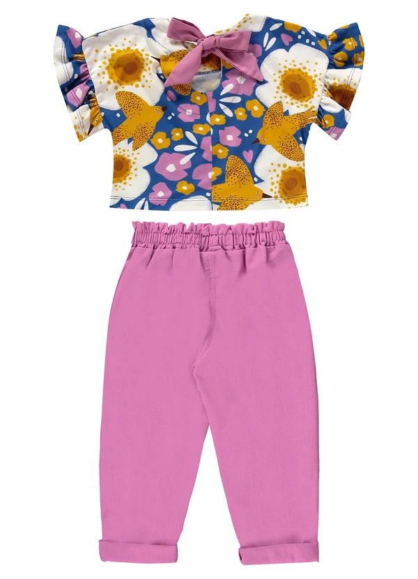 Três e Já - Conjunto Infantil com Blusa e Calça Azul 4