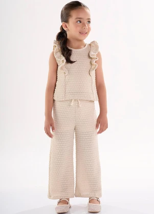 Up Baby - Conjunto Infantil com Blusa e Calça Bege - UP BABY