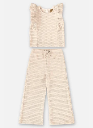Up Baby - Conjunto Infantil com Blusa e Calça Bege - UP BABY