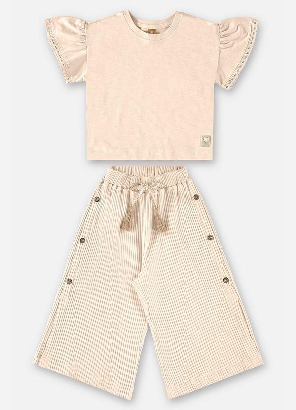 Up Baby - Conjunto Infantil com Blusa e Calça Bege 2