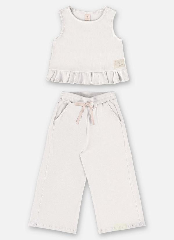 Up Baby - Conjunto Infantil com Blusa e Calça Bege