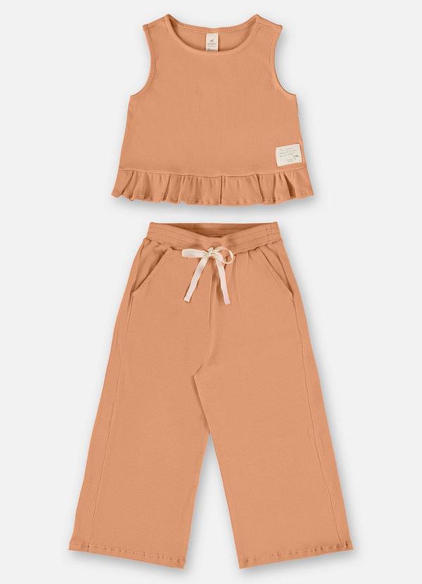 Up Baby - Conjunto Infantil com Blusa e Calça Marrom
