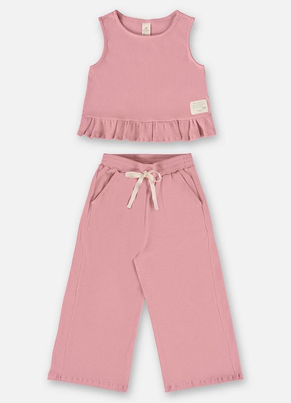 Up Baby - Conjunto Infantil com Blusa e Calça Rosa