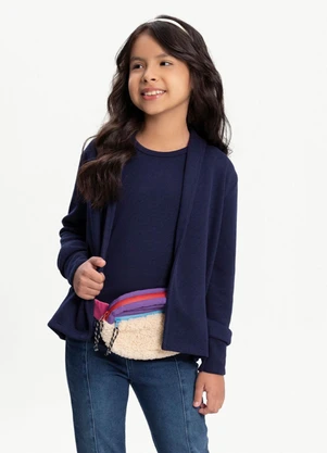 Alakazoo - Conjunto Infantil com Blusa e Cardigan Azul - ALAKAZOO