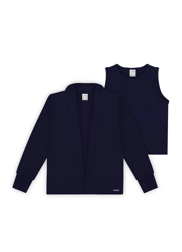 Alakazoo - Conjunto Infantil com Blusa e Cardigan Azul 3