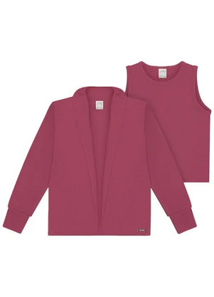 Alakazoo - Conjunto Infantil com Blusa e Cardigan Vermelho - ALAKAZOO