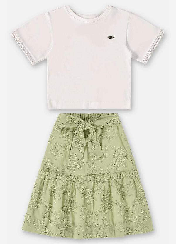 Up Baby - Conjunto Infantil com Blusa e Saia Bege 2