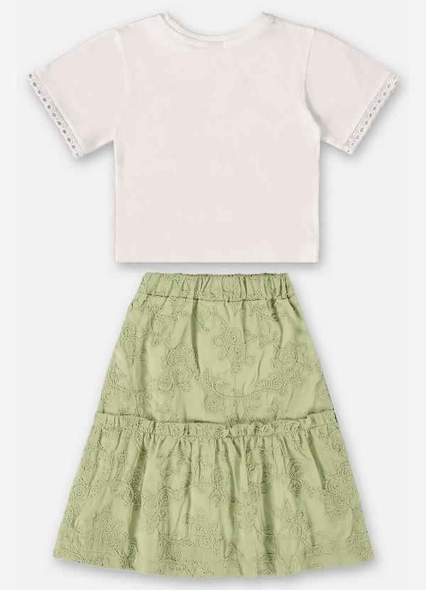 Up Baby - Conjunto Infantil com Blusa e Saia Bege 3
