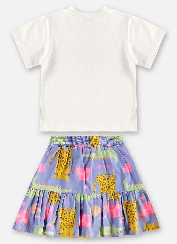 Up Baby - Conjunto Infantil com Blusa e Saia Bege 3