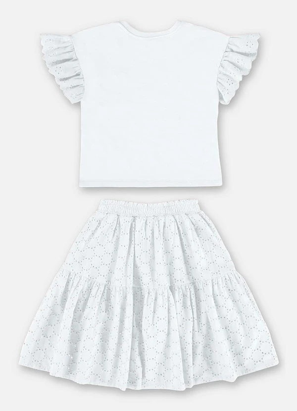 Up Baby - Conjunto Infantil com Blusa e Saia Branco 3