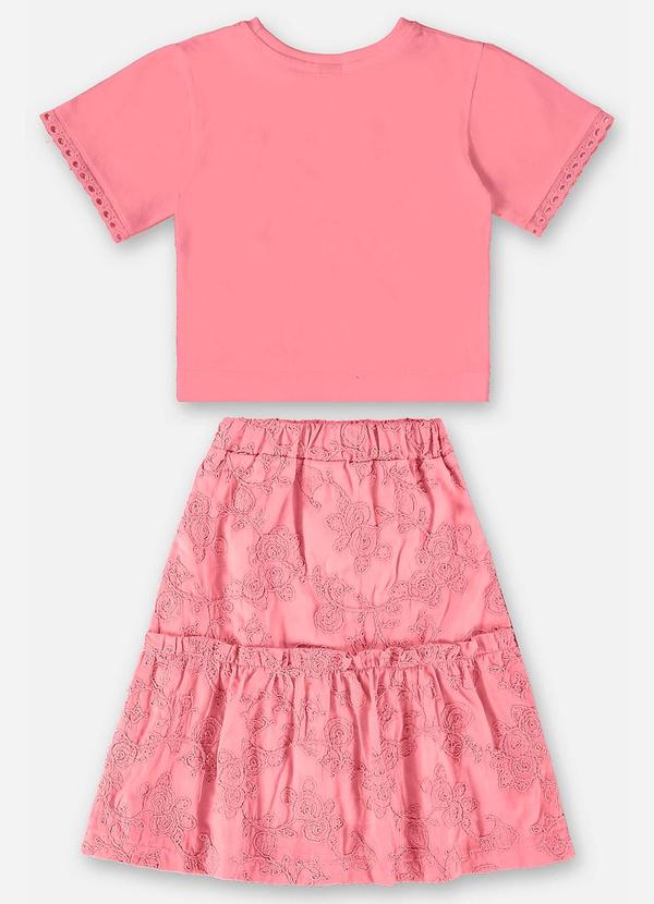 Up Baby - Conjunto Infantil com Blusa e Saia Rosa 3