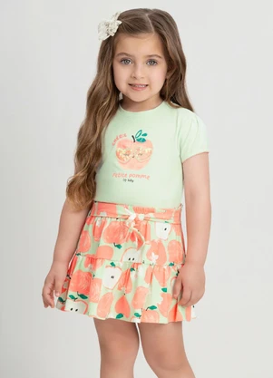 Conjunto Infantil com Blusa e Saia Up Baby Verde - UP BABY