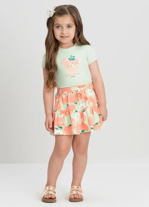 Conjunto Infantil com Blusa e Saia Up Baby Verde - UP BABY