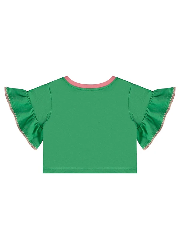 Três e Já - Conjunto Infantil com Blusa e Saia Verde 6