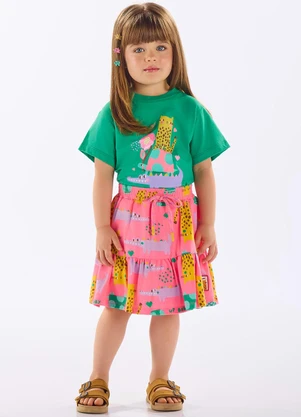 Up Baby - Conjunto Infantil com Blusa e Saia Verde - UP BABY