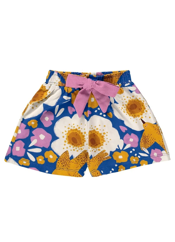 Três e Já - Conjunto Infantil com Blusa e Short Azul 7