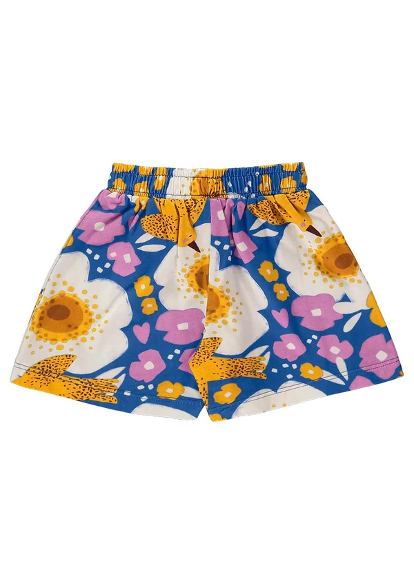 Três e Já - Conjunto Infantil com Blusa e Short Azul 8