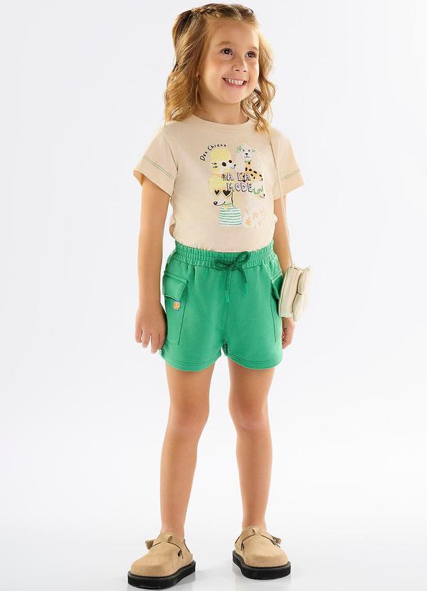 Up Baby - Conjunto Infantil com Blusa e Short Bege