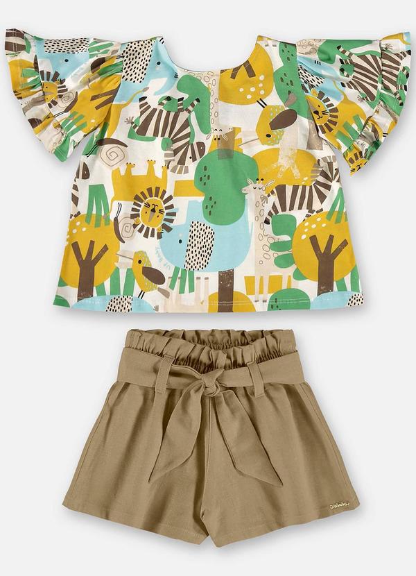 Up Baby - Conjunto Infantil com Blusa e Short Bege 3