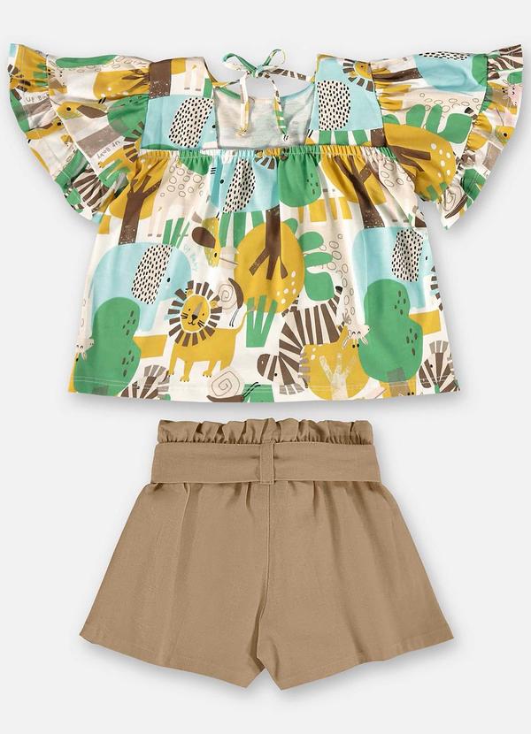 Up Baby - Conjunto Infantil com Blusa e Short Bege 4