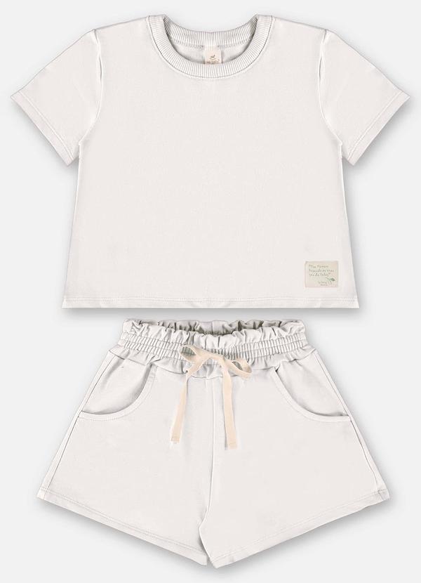 Up Baby - Conjunto Infantil com Blusa e Short Bege